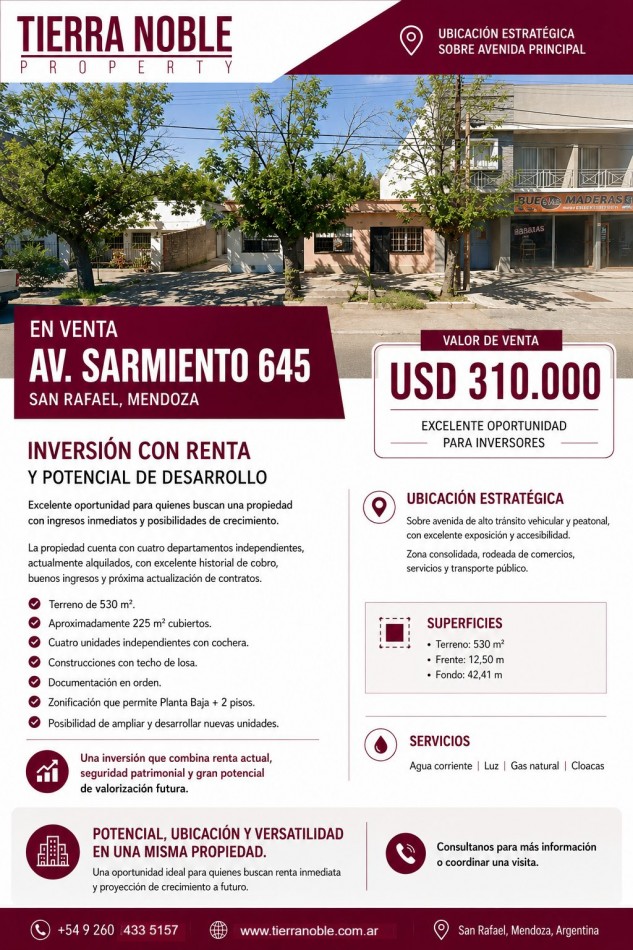 INVERSION CON RENTA Y POTENCIAL DE DESARROLLO | AV. SARMIENTO