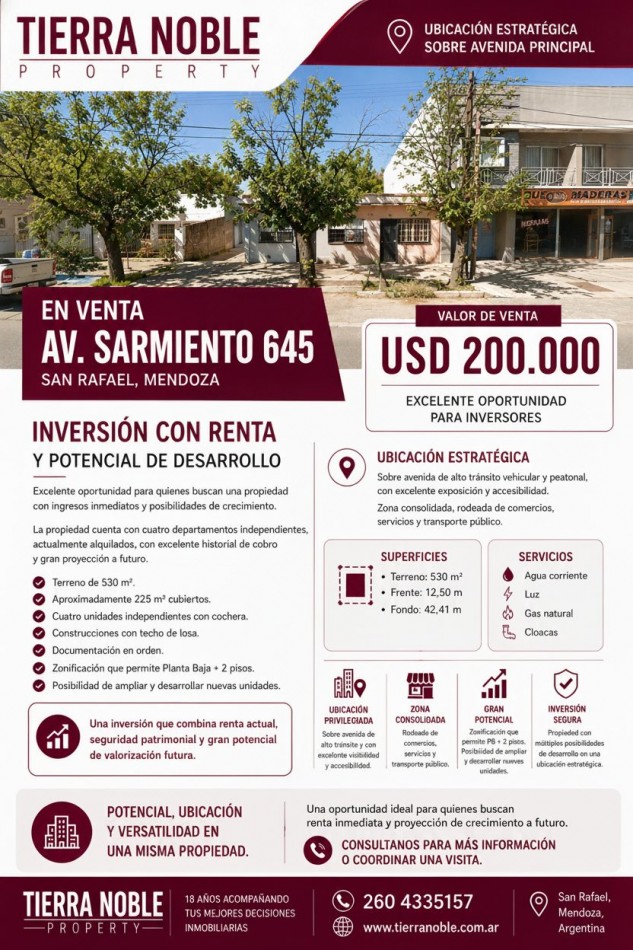 INVERSION CON RENTA Y POTENCIAL DE DESARROLLO | AV. SARMIENTO