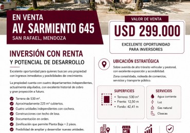 INVERSION CON RENTA Y POTENCIAL DE DESARROLLO | AV. SARMIENTO