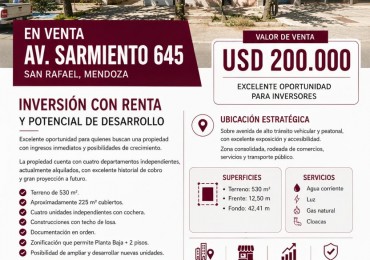 INVERSION CON RENTA Y POTENCIAL DE DESARROLLO | AV. SARMIENTO